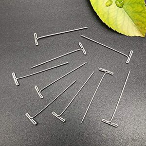 150 pcs T-pins for Blocking Knitting, Modelling,Wig Making and Crafts, Stainless Steel Nickel Plated with Storage Box (1.5inch，2 inch)