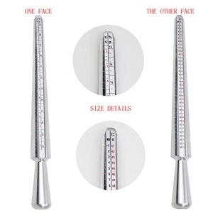 NIUPIKA Ring Sizer Measuring Tool Measure Finger Rings Sizing Set Metal Ring Mandrel Gauge US Size 1-13 Jewelry Tools Sizers Kit of 27 Pieces