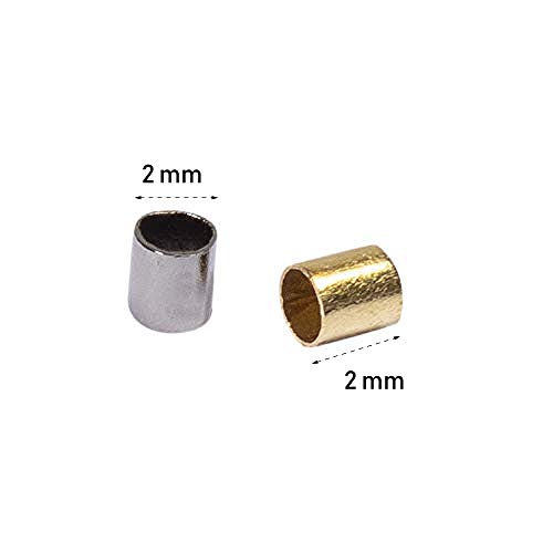 Crimping Beads for Jewelry Making, 2x2 mm Crimp Tube Spacers (1000 Pack)