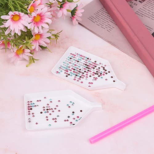 10Pcs Plastic Diamond Painting Trays， 3.8 x 2.2 Inches Rhinestone Plate Tray for Diamond Painting，Bead Sorting Trays for DIY Crafts