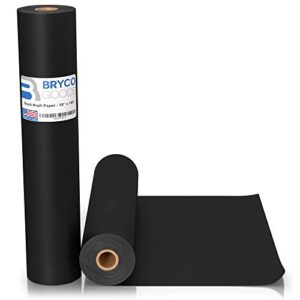 black kraft arts and crafts paper roll – 18 inches by 100 feet (1200 inch) – ideal for paints, wall art, easel paper, fadeless bulletin board paper, gift wrapping paper and kids crafts – made in usa