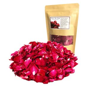 doramagic dried red rose petals, real natural dried rose petals 1.75oz/50g for bath, soap making, candle making, wedding, confetti, diy crafts, non edible