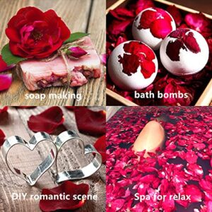 DoraMagic Dried Red Rose Petals, Real Natural Dried Rose Petals 1.75oz/50g for Bath, Soap Making, Candle Making, Wedding, Confetti, DIY Crafts, Non Edible