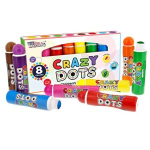 u.s. art supply 8 color crazy dots markers – children’s washable easy grip non-toxic paint marker daubers