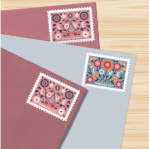 2022 Love US Postal Forever First-Class Self-Adhesive Postage Stamps Holiday, Weddings, Celebrations, Valentine's Day (5 Sheets of 20 Stamps) 100 Stamps in Total