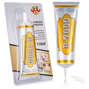 b7000 rhinestone glue clear, b-7000 glue 3.7 fl oz upgrade multi-function adhesive super glue with cap & precision tip for jewelry repair, small hobby models, metal stone crafts, fabric, shoes(110ml)