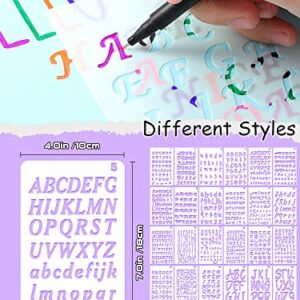 30 Pieces Letter Stencils for Painting 4 x 7 Inch Alphabet Journal Stencils Reusable Plastic Letter and Numbers Stencils Font Templates for Journal Notebook, Diary, Scrapbook Decor Supplies