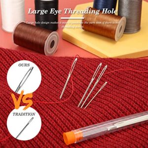 Outus Large-Eye Needles Steel Yarn Knitting Needles Sewing Needles Darning Needle, 9 Pieces (Pointed)