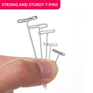 Mr. Pen- T Pins, 220 Pack, Assorted Sizes, T-Pins, T Pins for Blocking Knitting, Wig Pins, T Pins for Wigs, Wig Pins for Foam Head, T Pins for Sewing, Wig T Pins, Blocking Pins, T Pins for Office Wall