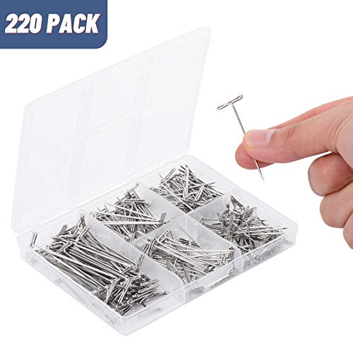 Mr. Pen- T Pins, 220 Pack, Assorted Sizes, T-Pins, T Pins for Blocking Knitting, Wig Pins, T Pins for Wigs, Wig Pins for Foam Head, T Pins for Sewing, Wig T Pins, Blocking Pins, T Pins for Office Wall