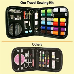 VelloStar Small Sewing Kit for Adults – Easy to Use Needle and Thread Kit with Sewing Supplies and Accessories, Basic Travel Sewing Kit Mini for Emergency Repairs, Hand Sewing Kits for Beginners