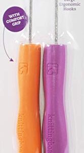 AKB Purple and Orange Ergonomic Loom Knit Hook, 2 Pack