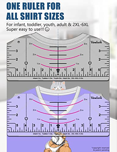 Tshirt Ruler Guide for Vinyl Alignment, T Shirt Rulers to Center Designs, Alignment Tool with Soft Tape Measure, Craft Sewing Supplies Accessories Tools for Heat Press HTV Heat Transfer Vinyl