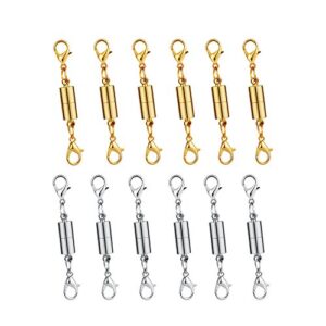 dsmile pack of 12pcs gold color and silver color magnetic lobster clasp for jewelry necklace bracelet