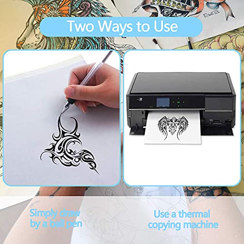 Tattoo Transfer Paper - 100 PCS Tattoo Stencil Paper, 4 Layers 8.5" x 11" A4 Size Tattoo Thermal Stencil Paper for Tattoo Transfer Kit Tattoo Supplies
