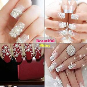 5700 Pcs Half Pearls for Crafts,Nail Pearls for Nails Art for Crafting DIY Accessory,Flatback Pearls gems for Makeup,White Neatly Organized Craft Pearls for Artists Creative (2/3/4/5/6/8/10mm)