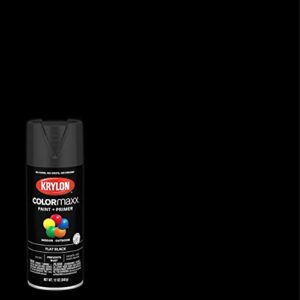 Krylon K05546007 COLORmaxx Spray Paint and Primer for Indoor/Outdoor Use, Flat Black , 12 Ounce (Pack of 1)