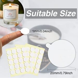Aubeco 720PCS Candle Wick Stickers, Heat Resistance Double-Sided Stickers with The Little ‘‘Tail’’, Adhere Steady in Hot Wax Stickers for Candle Making