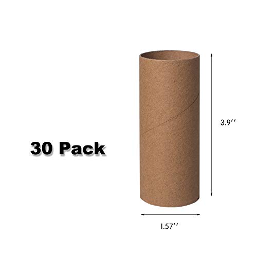 30 Pack Craft Rolls - Round Cardboard Tubes - Cardboard Tubes for Crafts - Craft Tubes - Paper Tube for Crafts - 1.57 x 3.9 Inches - Brown