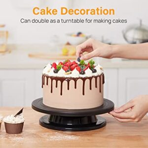 Kootek 11 Inch Rotate Turntable Sculpting Wheel Revolving Cake Turntable Black Painting Turn Table Lightweight Stand for Paint Spraying Spinner, Cake Decorating, Displaying Item