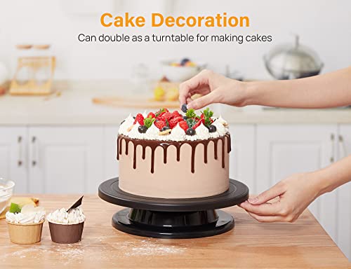 Kootek 11 Inch Rotate Turntable Sculpting Wheel Revolving Cake Turntable Black Painting Turn Table Lightweight Stand for Paint Spraying Spinner, Cake Decorating, Displaying Item