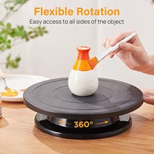 Kootek 11 Inch Rotate Turntable Sculpting Wheel Revolving Cake Turntable Black Painting Turn Table Lightweight Stand for Paint Spraying Spinner, Cake Decorating, Displaying Item