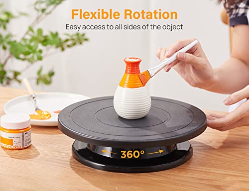 Kootek 11 Inch Rotate Turntable Sculpting Wheel Revolving Cake Turntable Black Painting Turn Table Lightweight Stand for Paint Spraying Spinner, Cake Decorating, Displaying Item