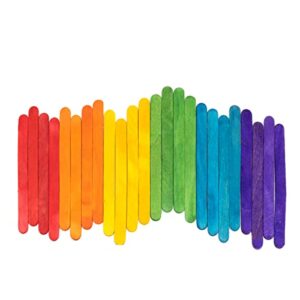 colored popsicle sticks for crafts – [200 count] 4.5 inch multi-purpose wooden sticks