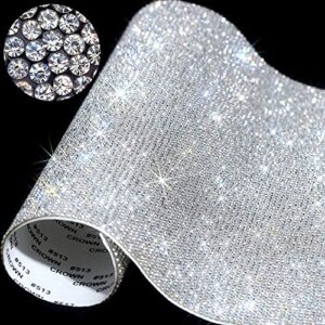 12000 pieces bling bling rhinestone sheet rhinestones sticker diy car decoration sticker self adhesive glitter rhinestones crystal gem stickers for car decoration, 9.4 x 7.9 inch (clear)