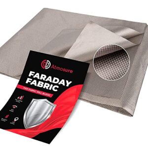 ATMOSURE Faraday Fabric (44" x 36") — 5G & EMF Blocker — Faraday Cage Electromagnetic Radiation Protection from 5G Cellular Signal, EMF, WiFi, Bluetooth, GPS — DYI Faraday Cage EMF Shield WiFi Jammer