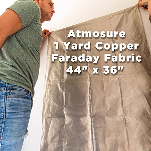 ATMOSURE Faraday Fabric (44" x 36") — 5G & EMF Blocker — Faraday Cage Electromagnetic Radiation Protection from 5G Cellular Signal, EMF, WiFi, Bluetooth, GPS — DYI Faraday Cage EMF Shield WiFi Jammer