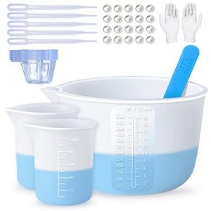 let’s resin silicone measuring cups,resin supplies with 600ml/20oz&100ml thickening&polishing resin mixing cups,easy to clean,silicone stir sticks,silicone cups for epoxy resin mixing