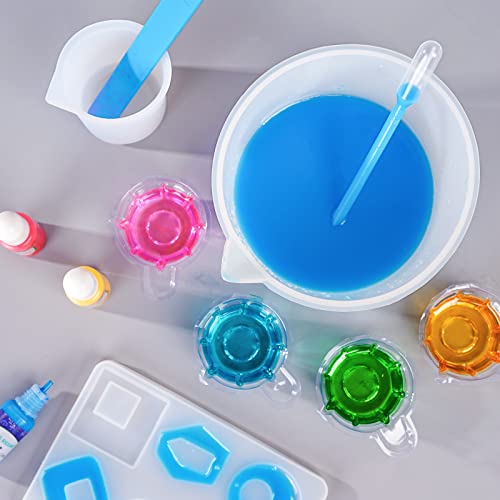 LET'S RESIN Silicone Measuring Cups,Resin Supplies with 600ml/20oz&100ml Thickening&Polishing Resin Mixing Cups,Easy to Clean,Silicone Stir Sticks,Silicone Cups for Epoxy Resin Mixing