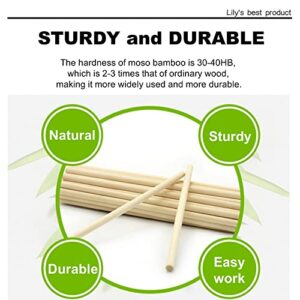 25PCS Dowel Rods Wood Sticks Wooden Dowel Rods - 1/4 x 6 Inch Unfinished Bamboo Sticks - for Crafts and DIYers