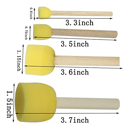 20 pcs Round Sponges Brush Set, 4 Sizes Paint Tools for Kids