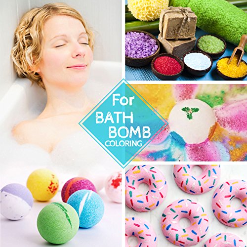 12 Color Bath Bomb Soap Dye - Skin Safe Bath Bomb Colorant Food Grade Coloring for Soap Making Supplies, Natural Liquid Soap Colorant for DIY Bath Bomb Supplies Kit, Slime, Crafts - with Instructions