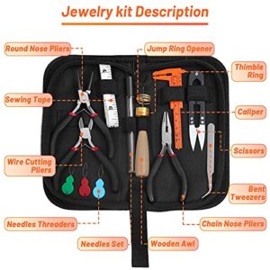 Audab Jewelry Wire Wrapping Jewelry Making Supplies Kit, Ring Sizer Measuring Tools Kit with Jewelry Tools, Ring Craft Wires, Jewelry and Jewelry Findings for Rings Making Jewelry Repair