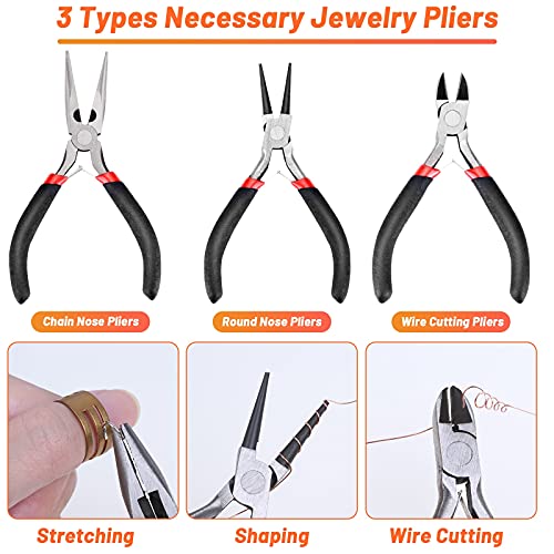 Audab Jewelry Wire Wrapping Jewelry Making Supplies Kit, Ring Sizer Measuring Tools Kit with Jewelry Tools, Ring Craft Wires, Jewelry and Jewelry Findings for Rings Making Jewelry Repair