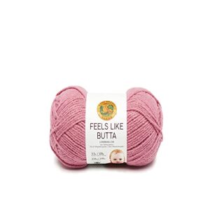 lion brand yarn feels like butta soft yarn for crocheting and knitting, velvety, 1-pack, dusty pink