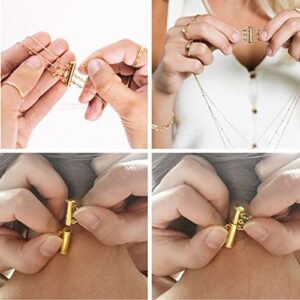 OHINGLT Necklace Layering Clasps Slide Lock Clasp Necklace Connector Multi Strands Slide Tube Clasps