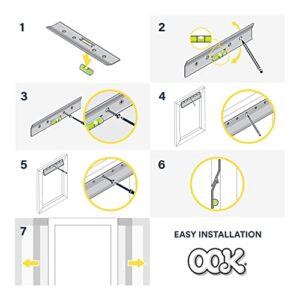 OOK 533212 French Cleat, Picture and Mirror Hanger with Hardware, 60lb, Aluminum (7 Piece)