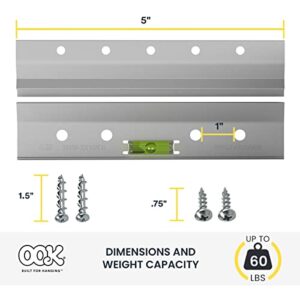 OOK 533212 French Cleat, Picture and Mirror Hanger with Hardware, 60lb, Aluminum (7 Piece)