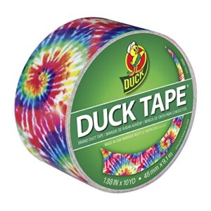 duck brand 283268 printed duct tape, single roll, love tie dye