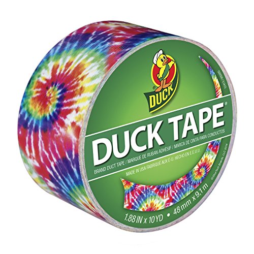 Duck Brand 283268 Printed Duct Tape, Single Roll, Love Tie Dye