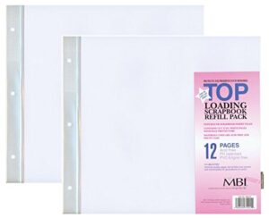 2-pack – mbi 12″ x 12″ scrapbook expansion pages, 6sht (12 pages)