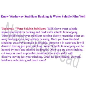 New brothread Light Weight Clear Wash Away - Water Soluble Embroidery Topping Film - 12" x 25 Yd roll - Cut into Various Sizes for Machine Embroidery and Hand Sewing