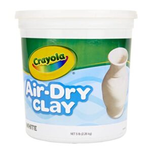 Crayola Air Dry Clay Bucket, No Bake Clay for Kids, Modeling Clay Alternative, 5 lb Resealable Bucket, White