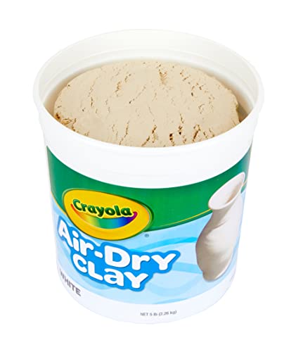 Crayola Air Dry Clay Bucket, No Bake Clay for Kids, Modeling Clay Alternative, 5 lb Resealable Bucket, White