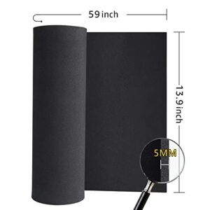 Black Foam Sheets Roll, Premium Cosplay Large EVA Foam Sheet 13.9" x 59",5mm Thick, Density 86kg/m3for Cosplay Costume, Crafts, DIY Projects by MEARCOOH