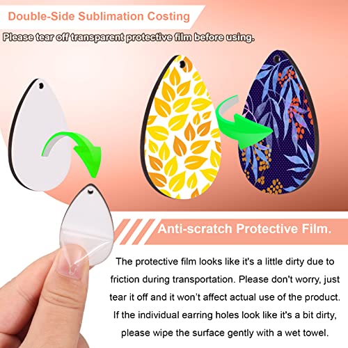 50pcs Sublimation Blanks Products - Sublimation Earring Blanks with Earring Hooks and Jump Rings for Halloween Christmas Women Girls DIY Earring Project Sublimation Accessories